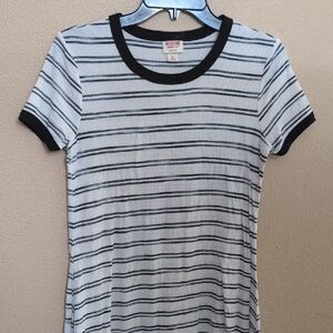 Mossimo Supply Co. Black and White Striped T Shirt Dress